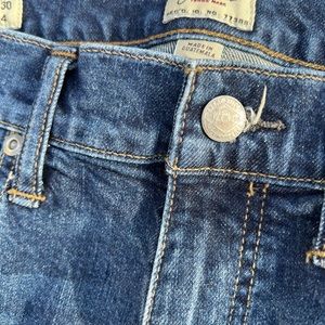 J. Crew Men's Size 32x30 Blue Dark Wash Cotton Blend Stretch Denim Jeans